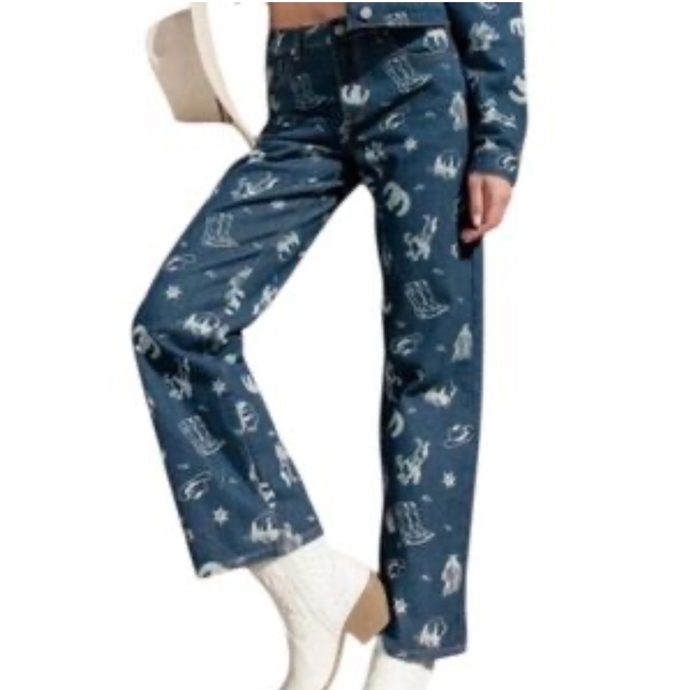 Cali 1850  Cowboy Print Jeans
